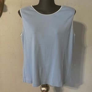 Large Christopher & Banks blue contrasting trim sleeveless pullover tank top
